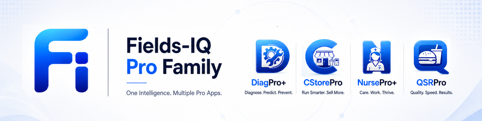 Fields-IQ Pro Ecosystem — One Intelligence, Multiple Pro Apps